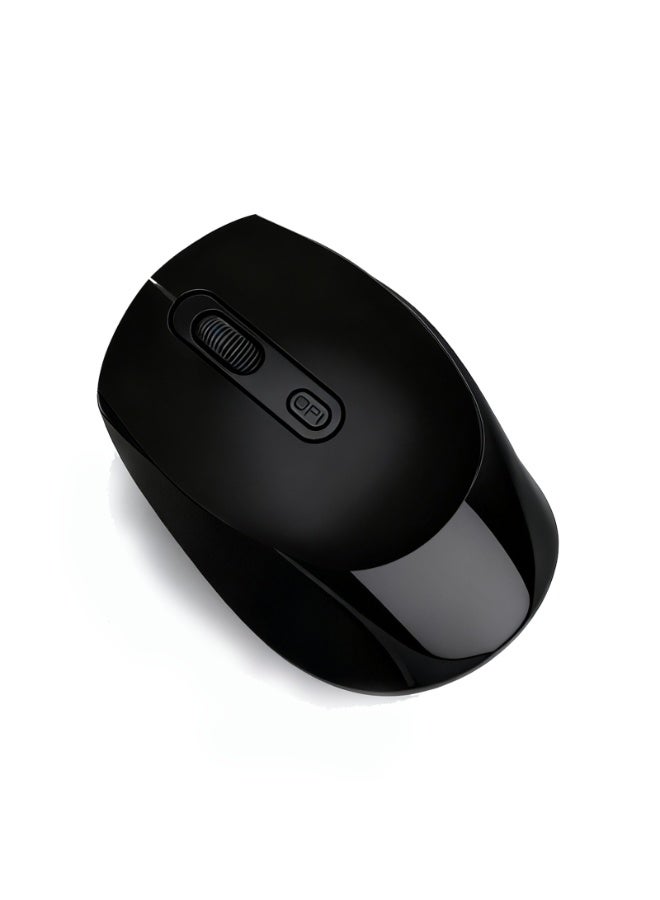 زها ماوس لاسلكي بتقنية بلوتوث، بلوتوث 5.1 + مستقبل لاسلكي USB بتردد 2.4 جيجاهرتز، ماوس لاسلكي صامت قابل لإعادة الشحن من النوع C لأجهزة الكمبيوتر الشخصية، وأجهزة الكمبيوتر المحمولة، والأجهزة اللوحية، والهواتف المحمولة، DPI مضبوط مسبقًا - أسود - Image 1